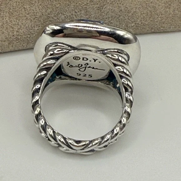 David Yuman Blue Topaz & Diamonds Ring - Picture 3 of 6